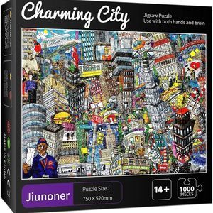 Jiunoner 1000 Piece Jigsaw Puzzle for Adults Families Large Jigsaw Charming City
